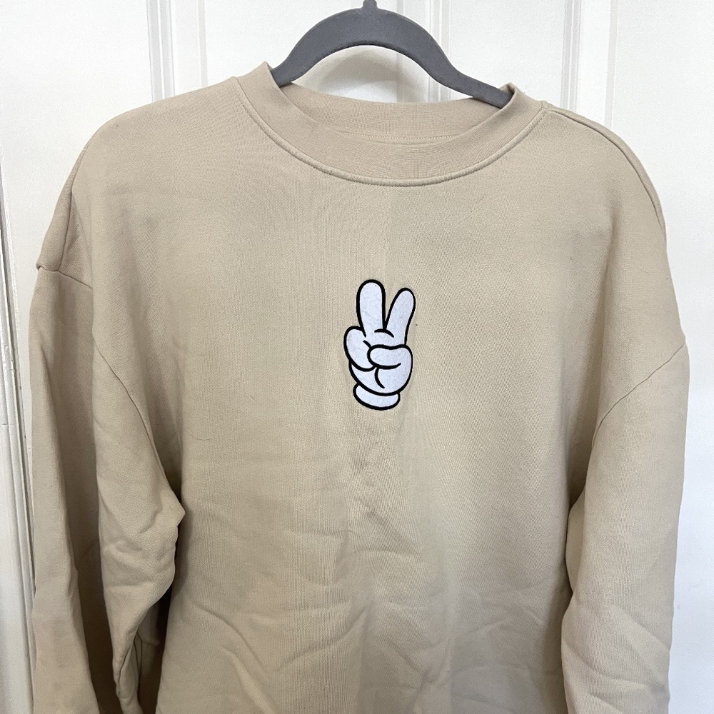 Disney Parks Mickey Peace Crewneck Sweatshirt Worn Once Like New